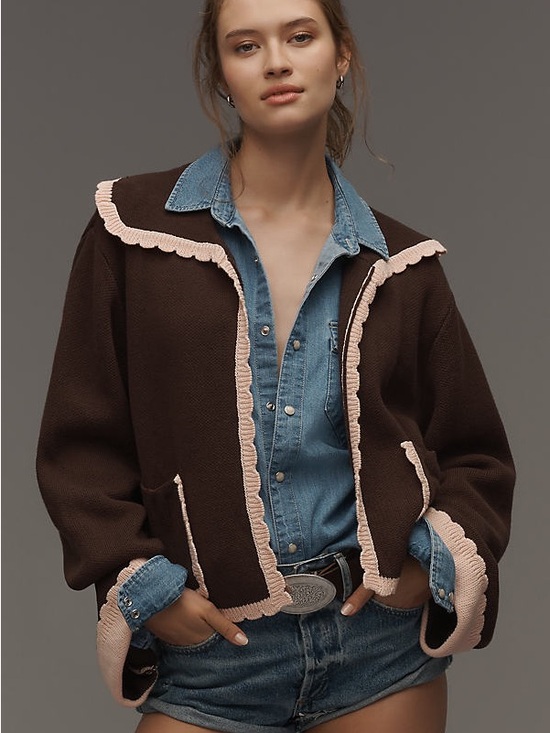 Anthropologie Sweaters - FRNCH x Anthropologie 
Scallop-Collar Cardigan Sweater